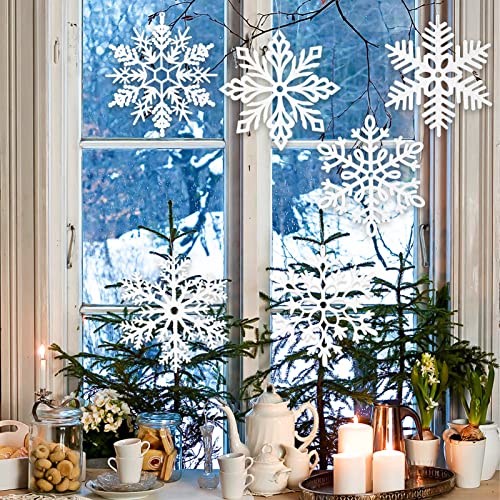 6pcs Large White Snowflakes Christmas Ornaments