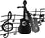 Music Metal Wall Art Guitar & Saxophone Sculpture Music Theme Note 15.75x14.17in