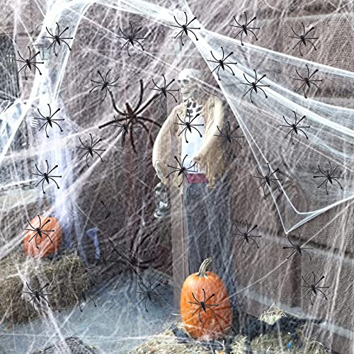 Spider Webs Halloween Decorations With 80 Spiders Fake Spider Web Spooky Cobwebs Halloween Decorations