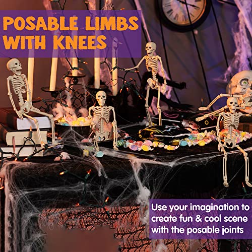 Full Body Posable Joints Skeletons 5 Packs for Halloween Decoration