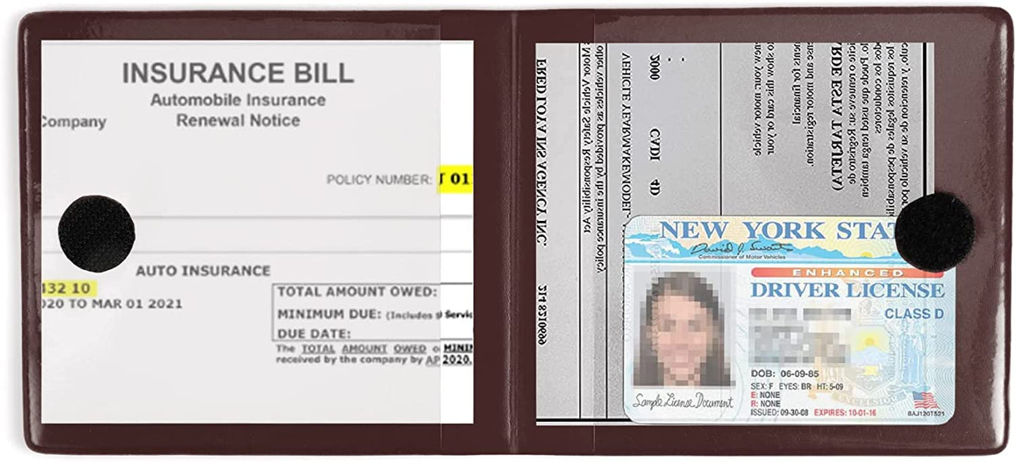Auto Car Essential, Car Registration and Insurance Card Documents Holder 2-Pack,Car Interior Accessories for Car,Truck,SUV and Other Vehicle (Brown)
