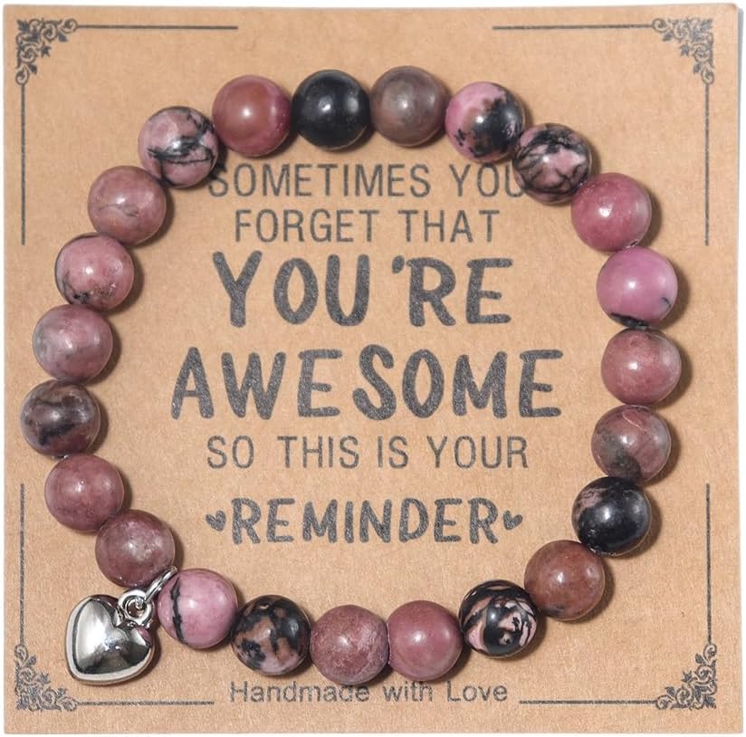 Inspirational Bracelets for Women Natural Stone Healing Relaxation Chakra Bracelet Gifts for Graduation Birthday Christmas Mothers day Valentines Thanksgiving Teacher Appreciation Gifts for Her Mom Best Friend Sister Women Girls