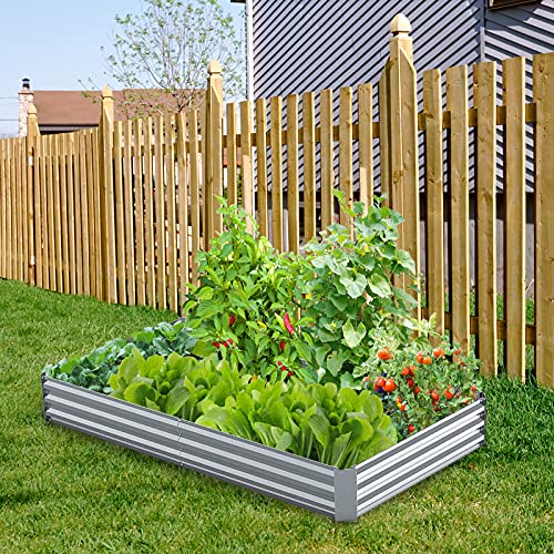 Metal Raised Planter Garden Box- 4X3X1 FT