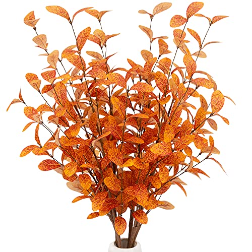 6 Pcs Artificial Eucalyptus Stems Fall  Decoration