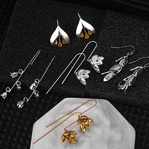 12 Pairs Small Dangle Hoop Drop Earrings for Women