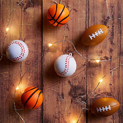 20 Sports Ball Battery Operated Micro LED Indoor Silver Wire String Lights