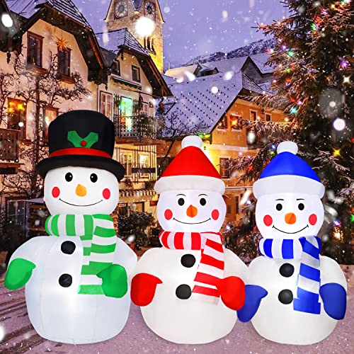 5.7FT Christmas  Snowman Family Inflatables Blow Up Yard Decoration