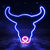 Blue Pink Neon Sign Cow Decoration Powered