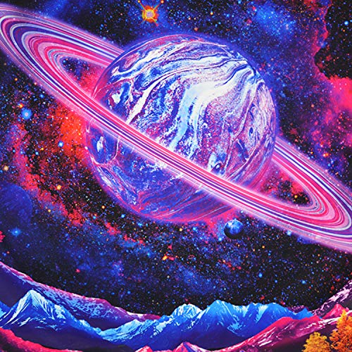 Galaxy Trippy Planet Tapestry Psychedelic Mountain Wall Home Decoration (59.1"x51.2")