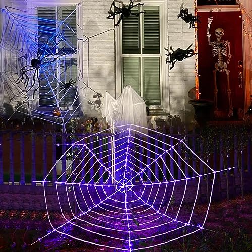 Spider Web Lights,  Giant Triangular LED Remote Control Multicolor Net Lights with 8 Light Modes