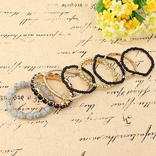 4 Sets Multilayer Stackable BOHO Bracelets for Women