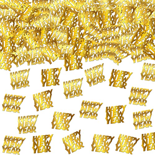 Gold 2022 Happy New Year Confetti - 1.8 Ounce | Shinny