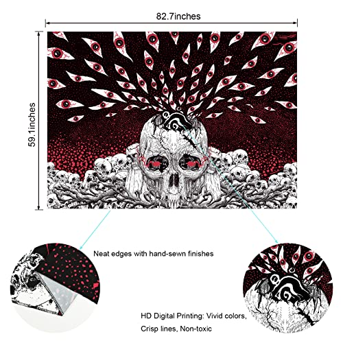 Skull Tapestry Mystical Eyes Tapestries Aesthetic Skeleton Gothic Vines Tapestry Abstract Space Tapestry Wall