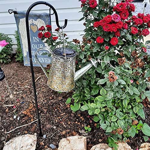 Solar Star Shower Garden Art Watering Can w/ Lights