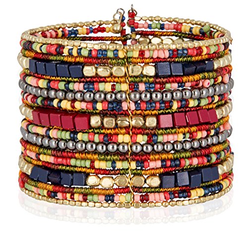 Bohemian Multi-Colored Beaded Cuff Bracelets for Women