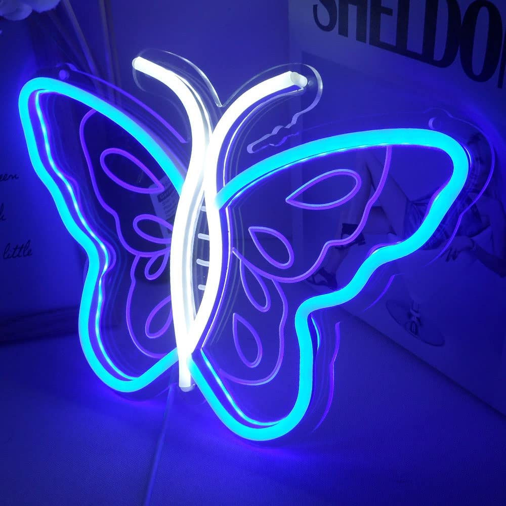 Butterfly Neon Sign for Room Wall Decoration