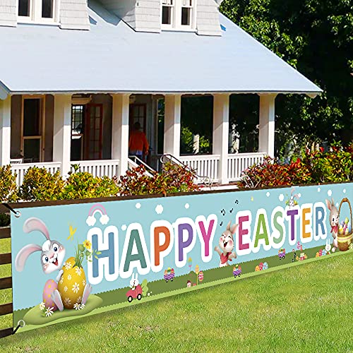 Happy Easter Banners for Home Decor (9.8 x 1.5ft)