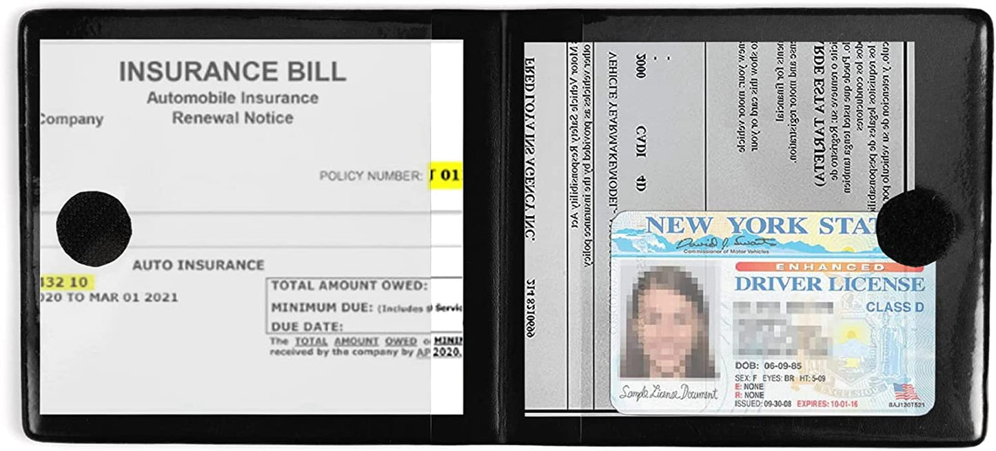 Auto Car Essential, Car Registration and Insurance Card Documents Holder2-Pack (Black)
