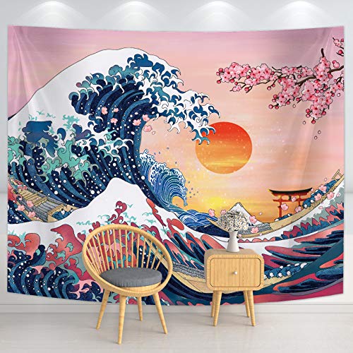 The Great Wave Japanese Ocean Wave Tapestry Wall Decorations