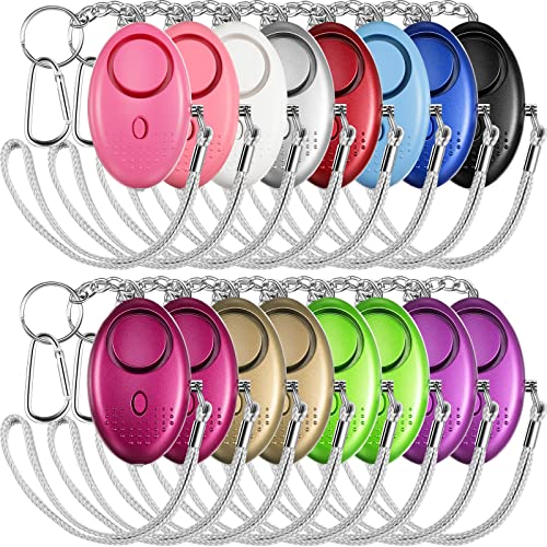 16 Pack Emergency Personal Alarm Keychain w/ LED