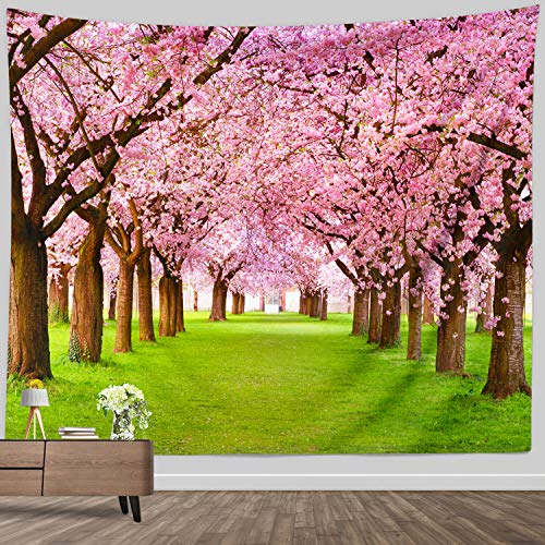 Spring Asian Cherry Blossom Scenic Tapestry