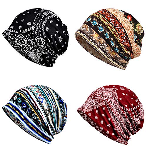 4 PCS Women Baggy Slouchy Beanie Chemo Hat Cap