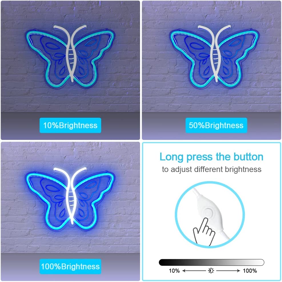 Butterfly Neon Sign for Room Wall Decoration