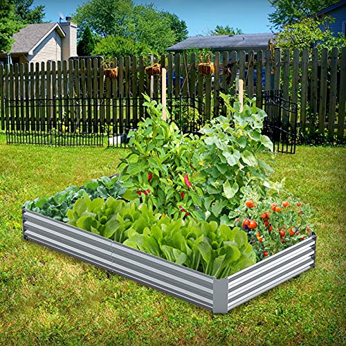 Metal Raised Planter Garden Box- 4X3X1 FT