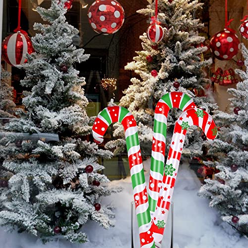 6 Pack Large Christmas Plastic Inflatable Candy Cane Ornaments