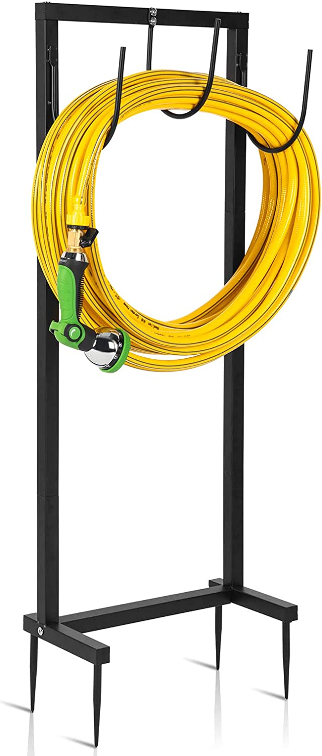 Detachable Garden Hose Holder Freestanding Thicker Metal Hose Stand Securely Hold Hose 3/4 inch x 100 ft