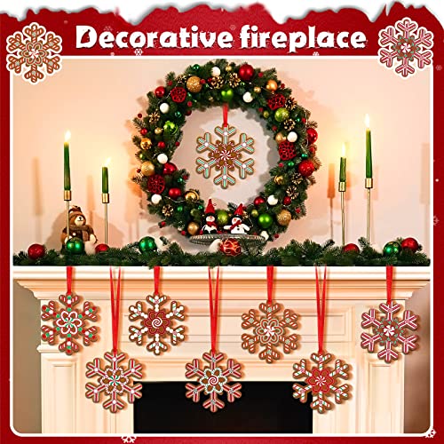 32" Wood 24 Pcs Christmas Snowflake Ornaments