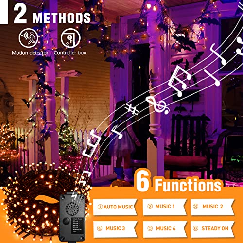 82 FT 200 LED Halloween String Lights & Spooky Music Motion Sensor