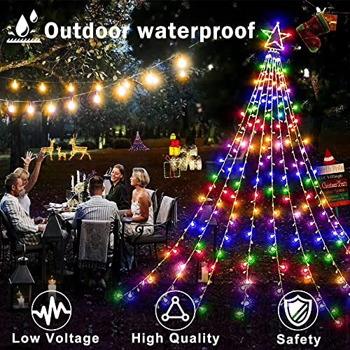 344 LED 8 Modes Christmas Decorations Waterfall Lights