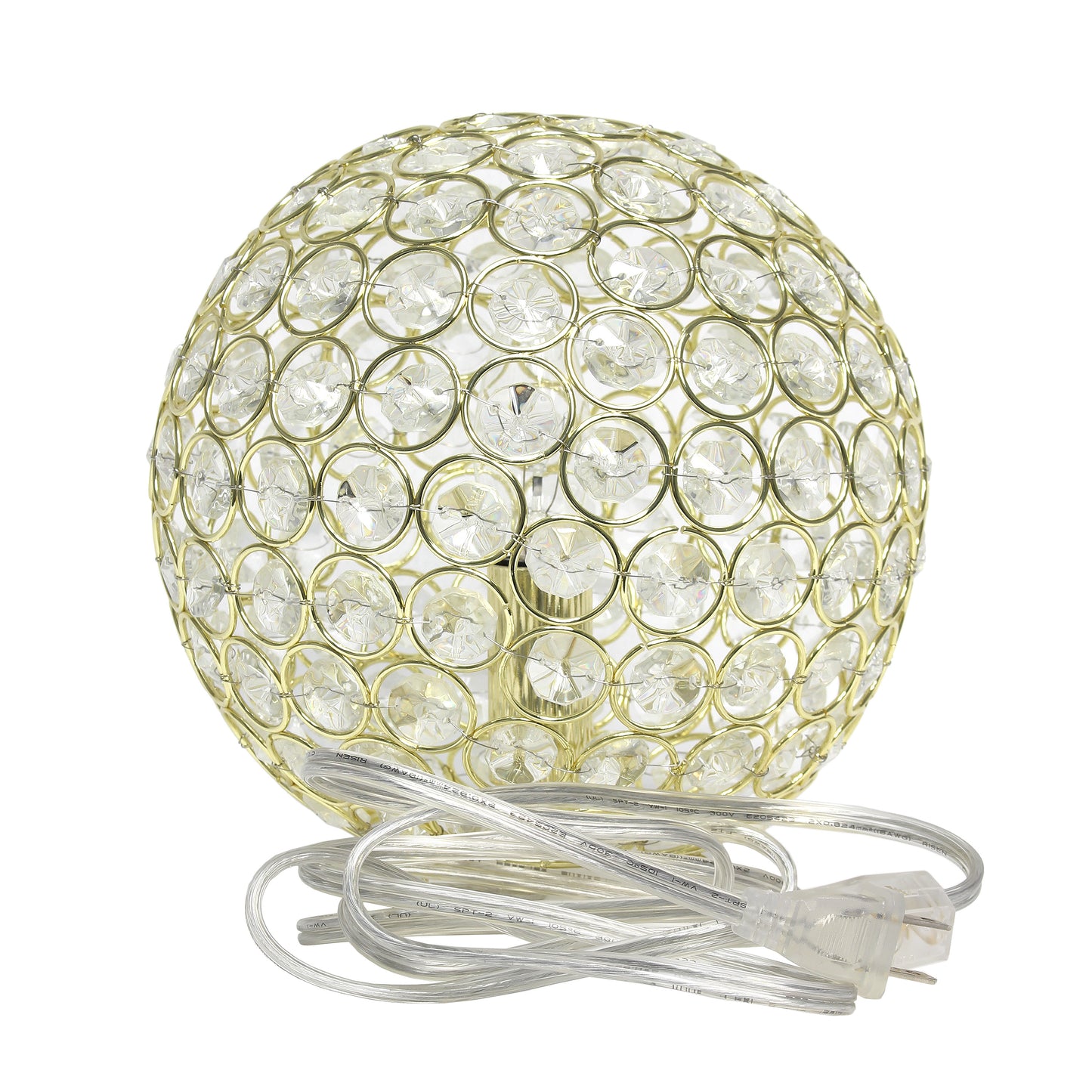 Elegant Designs Elipse 8 Inch Crystal Ball Sequin Table Lamp