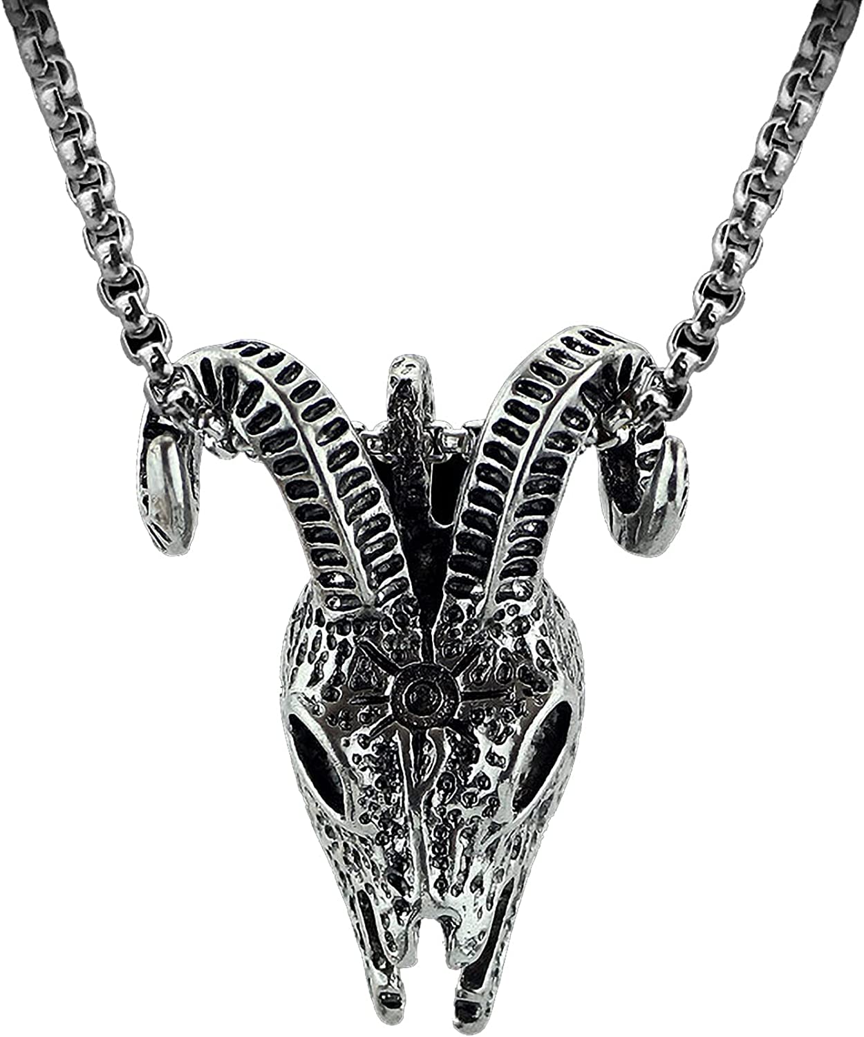 Punk Style Cool Mens Women Stainless Steel Skull Coffin Pendant Necklace