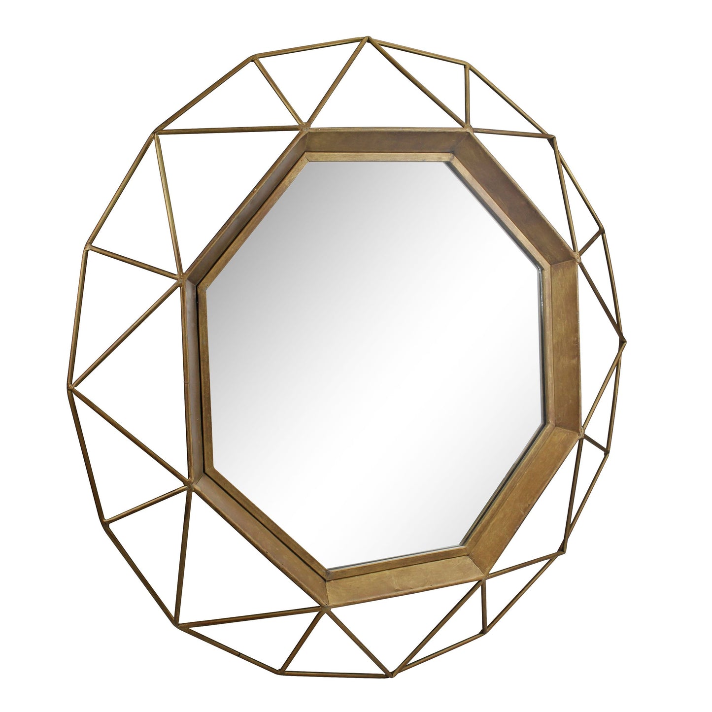 28.3"  Modern Geometric Metal Wall Mirror