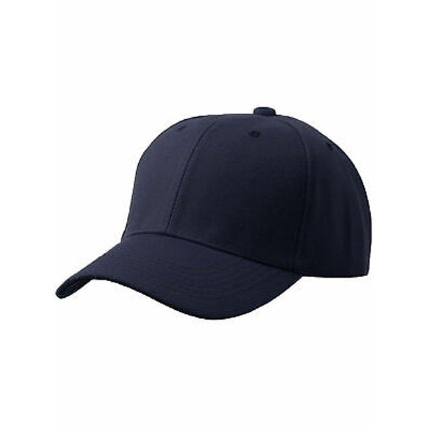 Men's Plain Baseball Cap Adjustable Curved Visor Hat-3P Black Charcoal Navy
