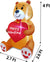 4 Ft Valentine's Day Inflatable Outdoor Teddy Bear Holds Love Heart LED Lighted