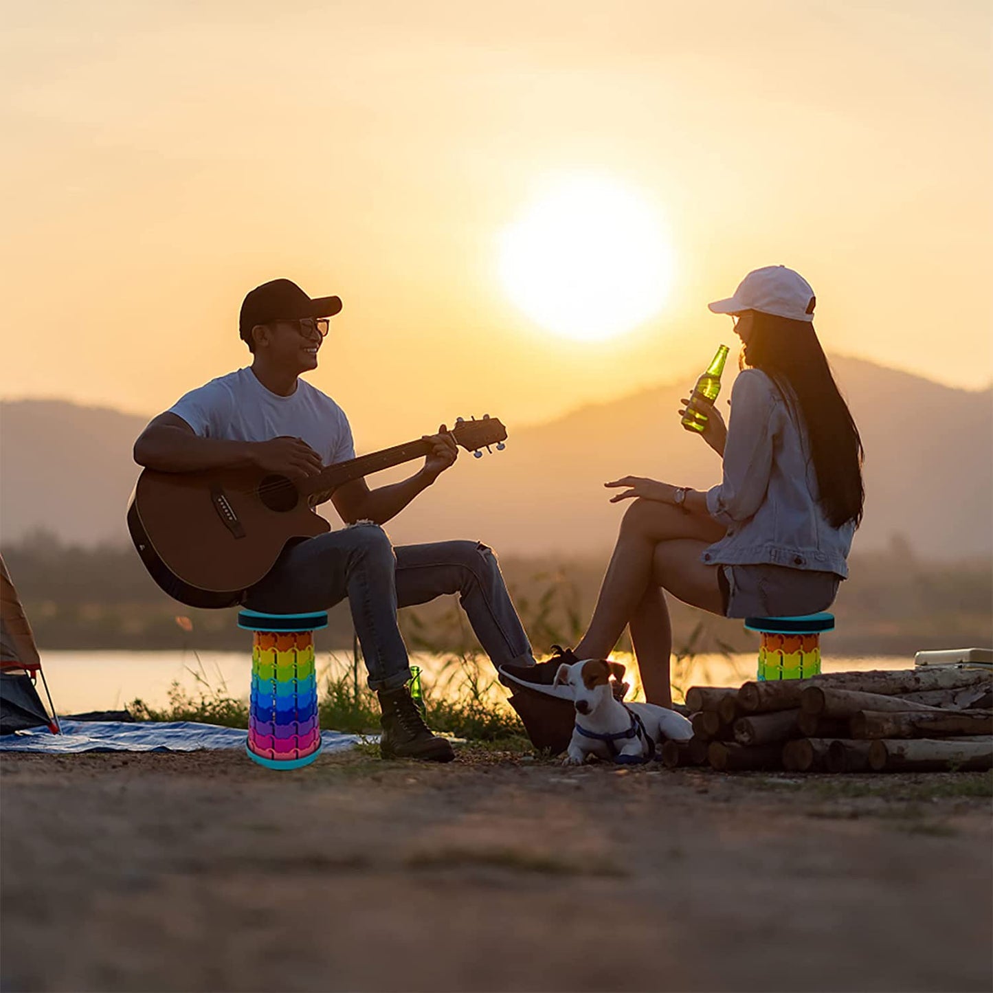 Lightweight Folding Stool Upgraded Collapsible, Retractable Stool w/ Load Capacity 400lbs