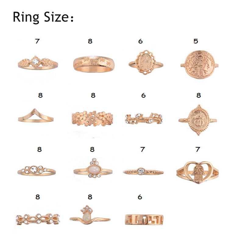 15 Packs Women Knuckle Stackable Boho Vintage Rings Set