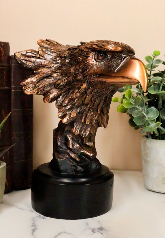 American Bald Eagle Head Bust Electroplated Bronze Figurine