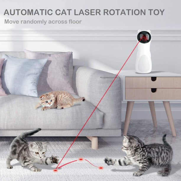 Laser Toy Automatic, Interactive Laser Pointer for Cats/Dogs USB Charging/Battery Powered