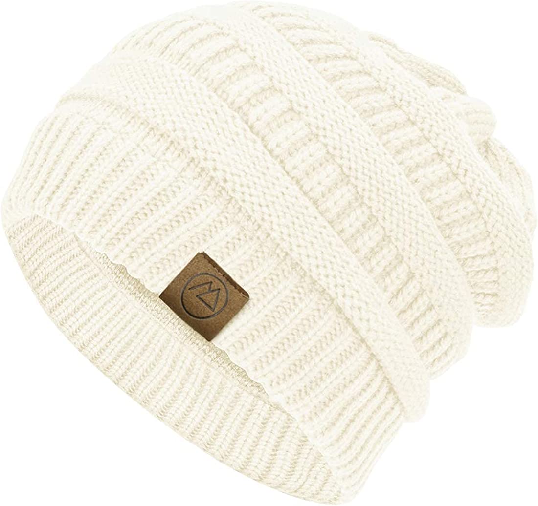 4 Pcs Winter Hats for Women Cable Knit Beanie Soft Thick, C White, beige, yellow & pink