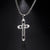 Silver Vintage Cross Pendant Necklaces for Men Women Stainless Steel Necklace Box Chain