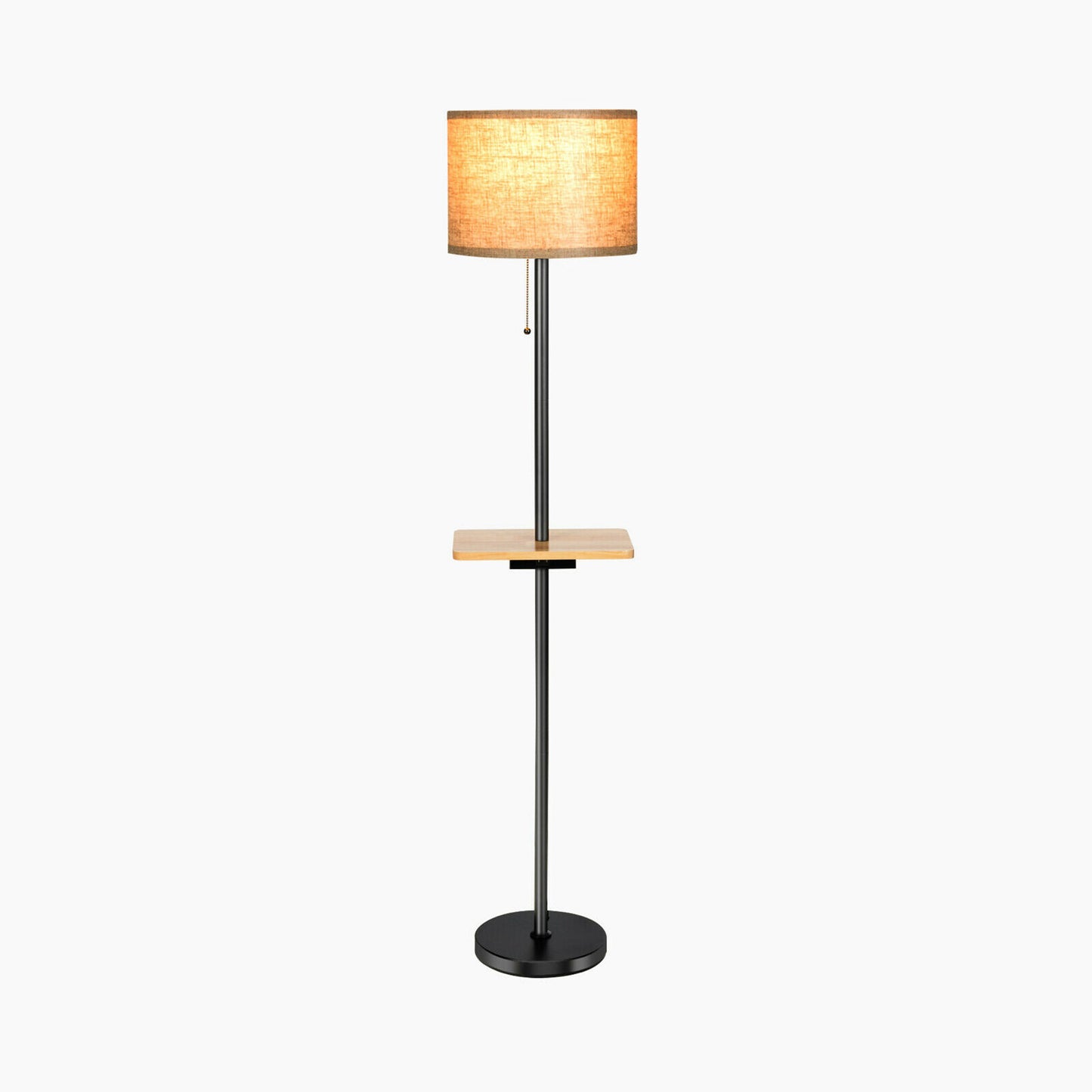 Modern Floor Lamp w/ Tray Table Dual USB Charging Port