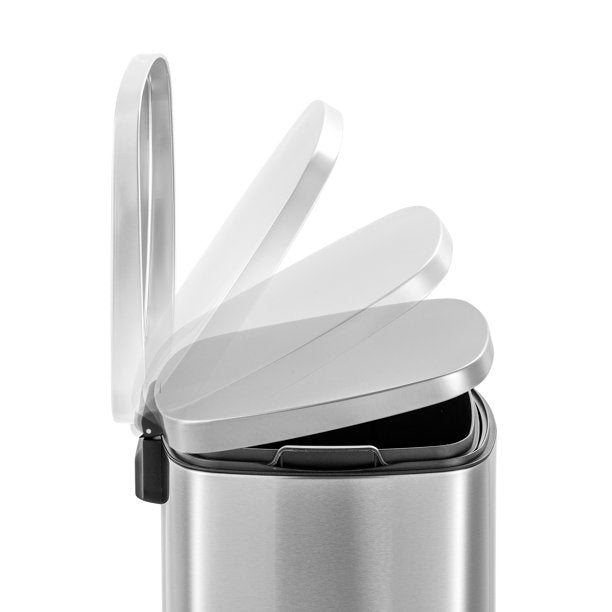 Silver Rectangular Step Garbage Can 3 Piece Combo