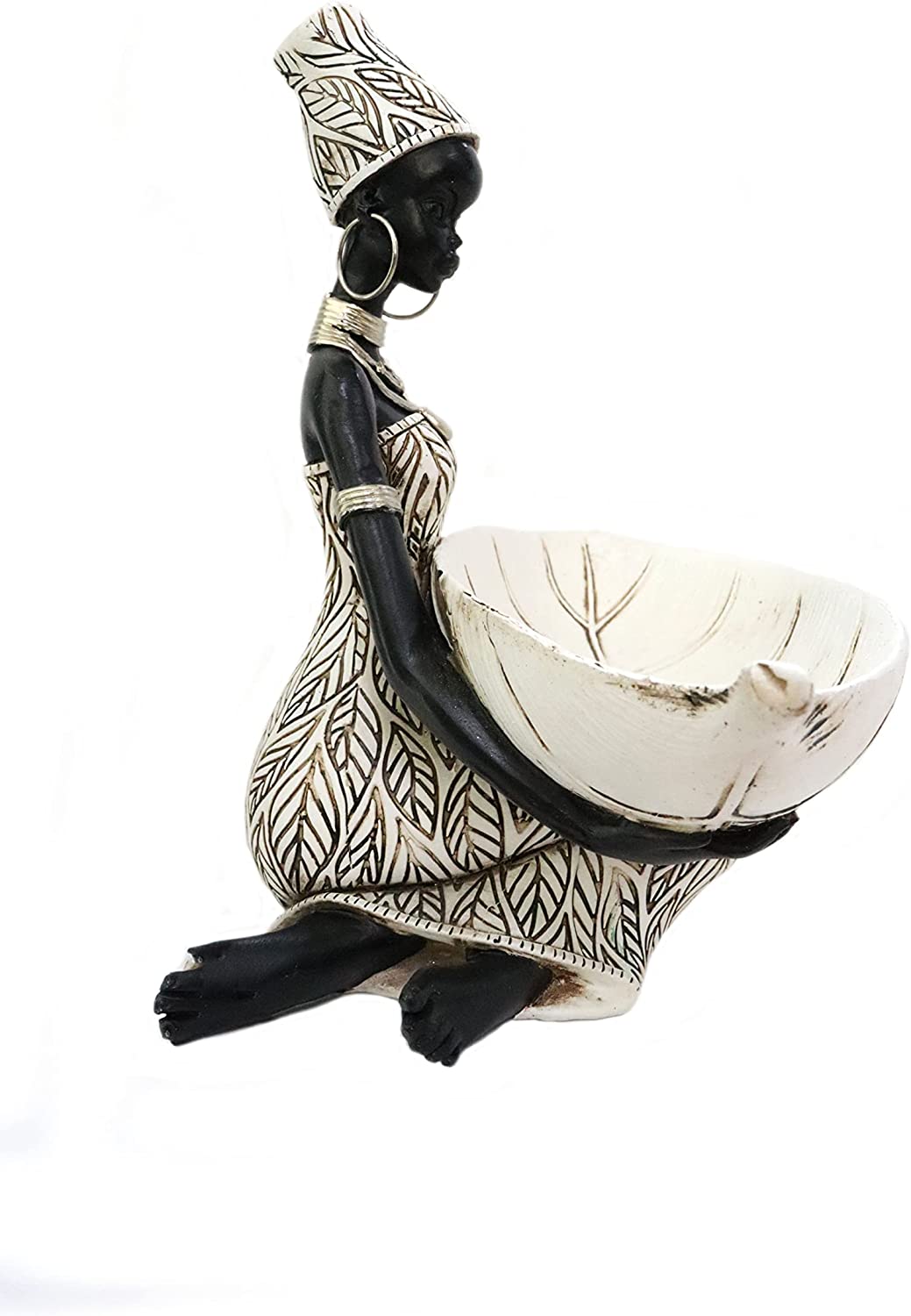 African Tribal Lady Holders Figurine, African Statue Home Decoration
