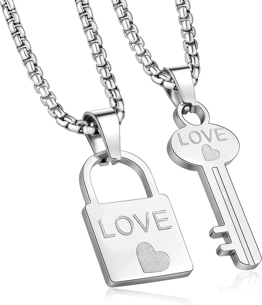 Key Lock Couple Necklaces for Valentines Day Gfit