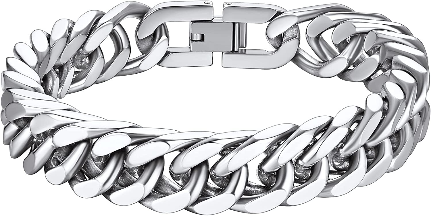 Stainless Steel Chain Bracelet for Men Classic Jewelry 04-Steel