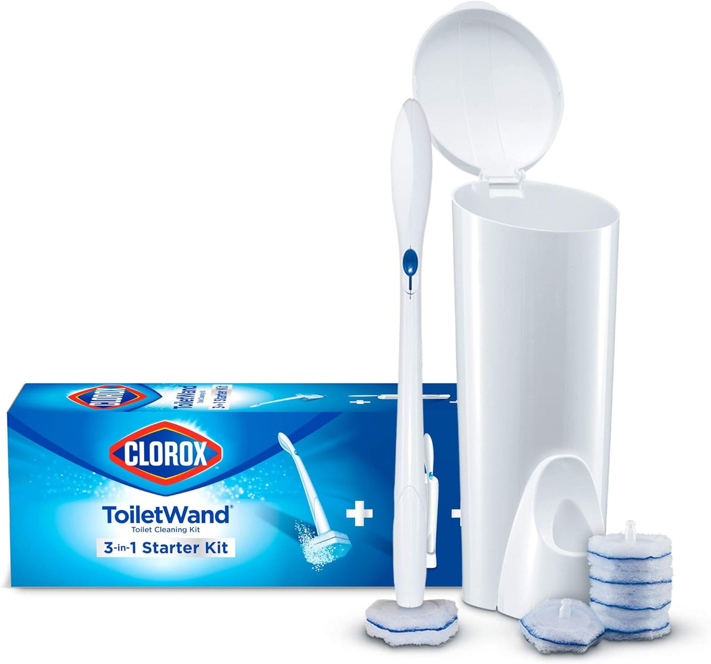 Original Clorox Cleaning System, ToiletWand, Storage Caddy, 6 Refill Heads (Package May Vary)